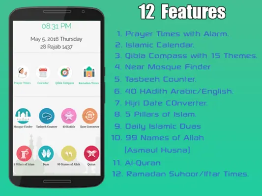 Prayer Times Qibla Compass, Quran, Kalma & Azan android App screenshot 2